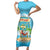 Aloha Hawaii Family Matching Short Sleeve Bodycon Dress and Hawaiian Shirt Funny Macaw Parrot Tropical Vibe