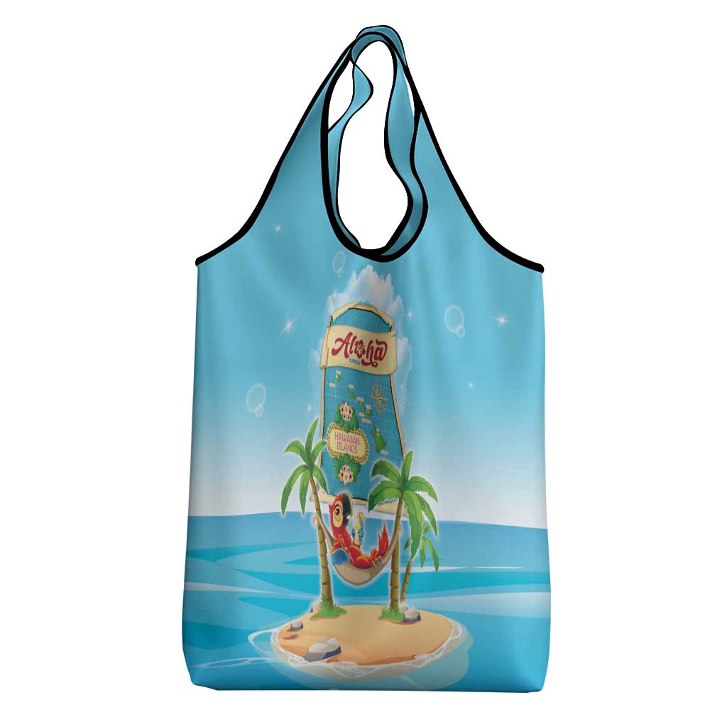 Aloha Hawaii Grocery Bag Funny Macaw Parrot Tropical Vibe LT05 - Polynesian Pride