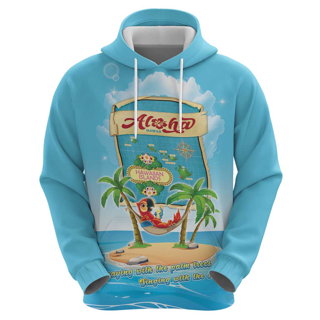 Aloha Hawaii Hoodie Funny Macaw Parrot Tropical Vibe