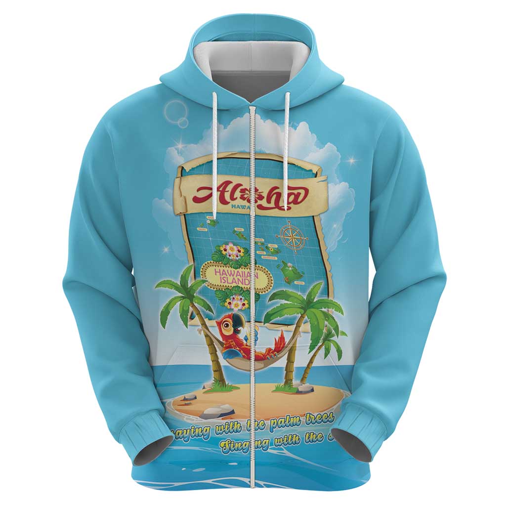 Aloha Hawaii Hoodie Funny Macaw Parrot Tropical Vibe