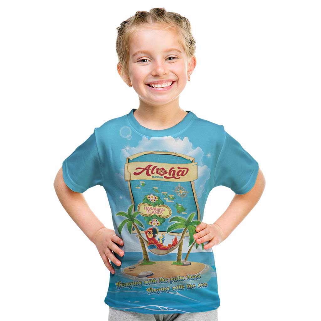 Aloha Hawaii Kid T Shirt Funny Macaw Parrot Tropical Vibe