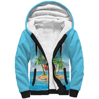 Aloha Hawaii Sherpa Hoodie Funny Macaw Parrot Tropical Vibe LT05 Unisex Blue - Polynesian Pride