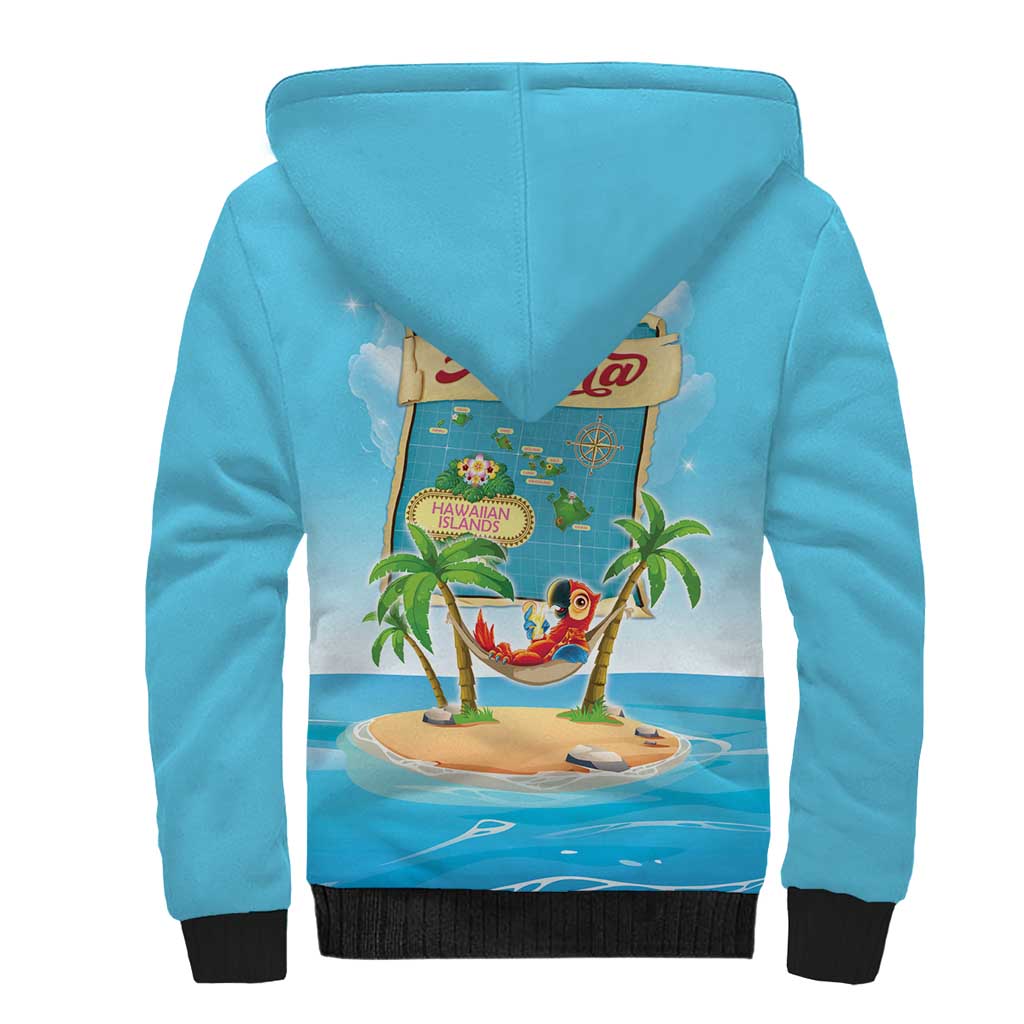 Aloha Hawaii Sherpa Hoodie Funny Macaw Parrot Tropical Vibe LT05 - Polynesian Pride