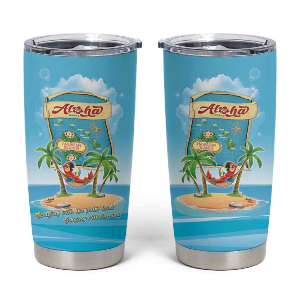 Aloha Hawaii Tumbler Cup Funny Macaw Parrot Tropical Vibe