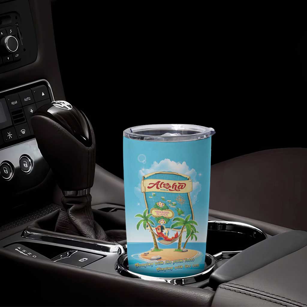 Aloha Hawaii Tumbler Cup Funny Macaw Parrot Tropical Vibe