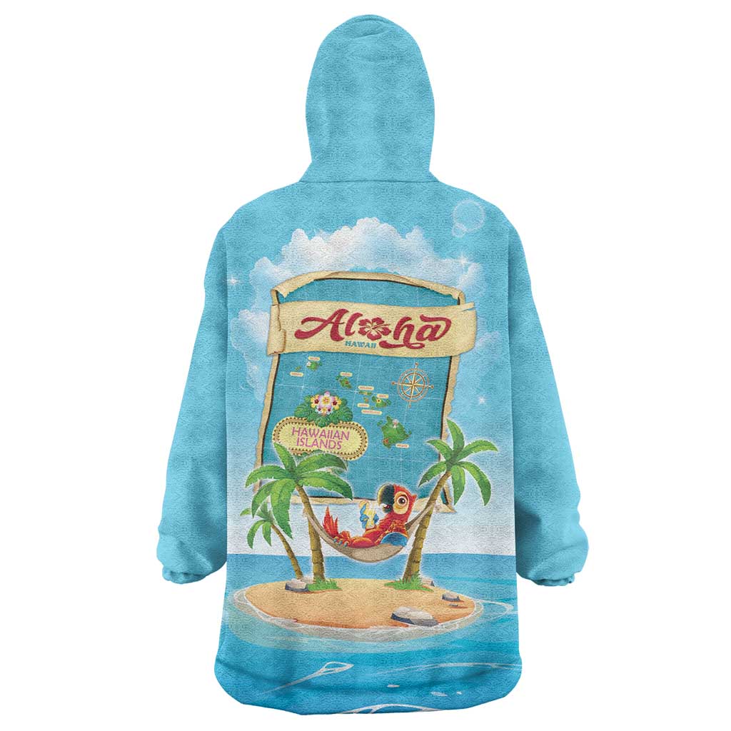 Aloha Hawaii Wearable Blanket Hoodie Funny Macaw Parrot Tropical Vibe LT05 - Polynesian Pride