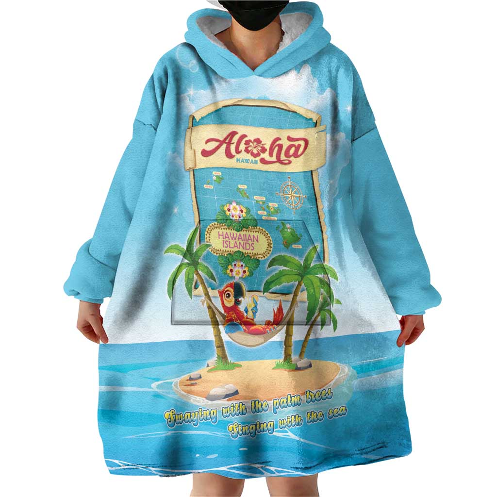 Aloha Hawaii Wearable Blanket Hoodie Funny Macaw Parrot Tropical Vibe LT05 - Polynesian Pride
