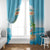 Aloha Hawaii Window Curtain Funny Macaw Parrot Tropical Vibe