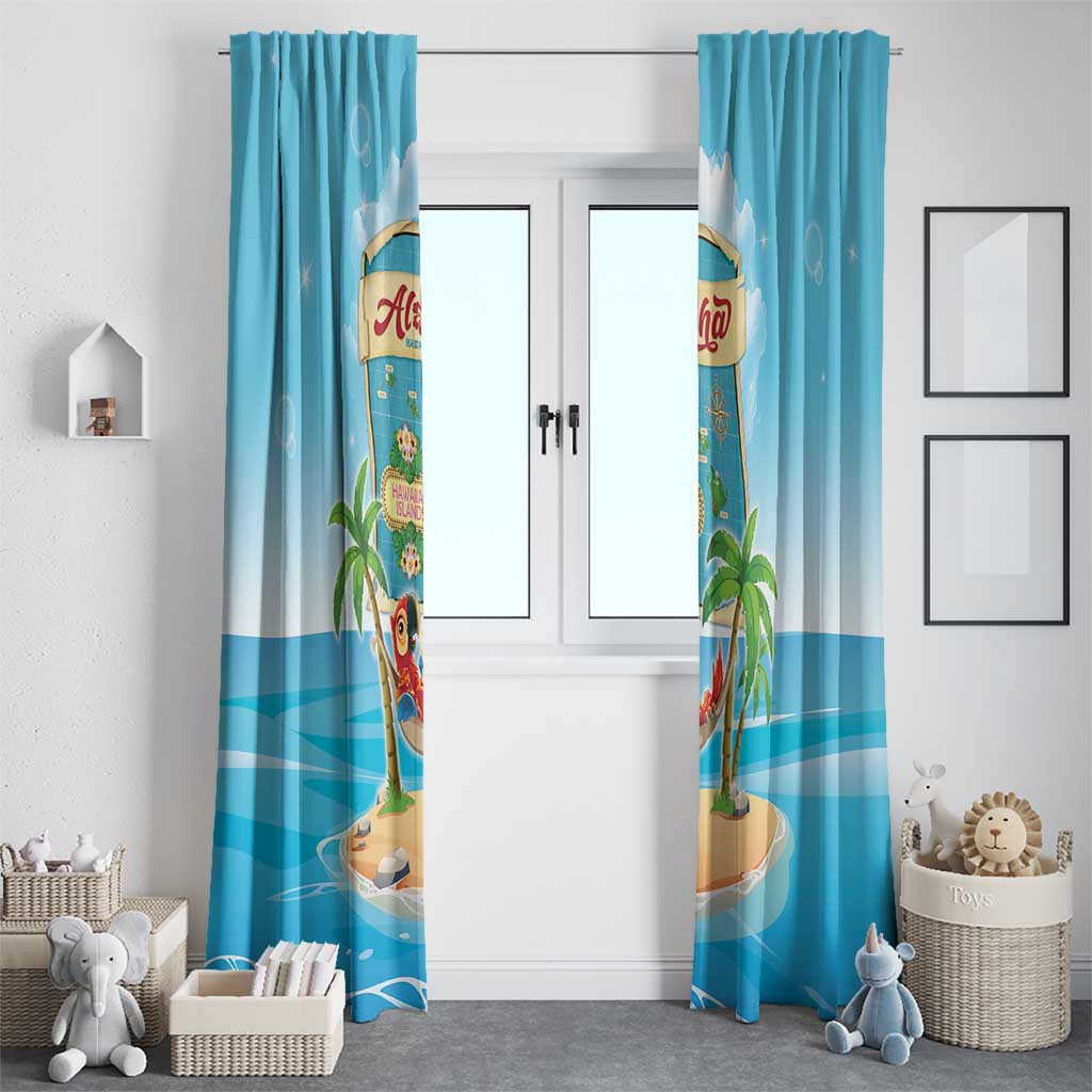 Aloha Hawaii Window Curtain Funny Macaw Parrot Tropical Vibe LT05 - Polynesian Pride