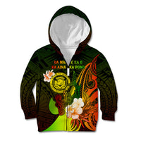 Personalised Hawaii State Motto Kid Hoodie Hawaiian Tribal Reggae Hammerhead Shark LT05 - Polynesian Pride