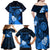 Personalised Hawaii State Motto Family Matching Off Shoulder Maxi Dress and Hawaiian Shirt Hawaiian Tribal Blue Hammerhead Shark LT05 - Polynesian Pride