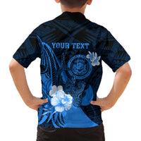 Personalised Hawaii State Motto Family Matching Tank Maxi Dress and Hawaiian Shirt Hawaiian Tribal Blue Hammerhead Shark LT05 - Polynesian Pride
