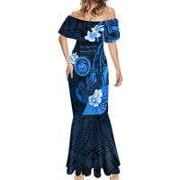 Personalised Hawaii State Motto Mermaid Dress Hawaiian Tribal Blue Hammerhead Shark LT05 - Polynesian Pride