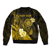 Personalised Hawaii State Motto Bomber Jacket Hawaiian Tribal Gold Hammerhead Shark LT05 - Polynesian Pride