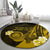 Hawaii State Motto Round Carpet Hawaiian Tribal Gold Hammerhead Shark LT05 - Polynesian Pride