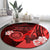 Hawaii State Motto Round Carpet Hawaiian Tribal Red Hammerhead Shark LT05 - Polynesian Pride