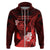 Personalised Hawaii State Motto Zip Hoodie Hawaiian Tribal Red Hammerhead Shark LT05 Zip Hoodie Red - Polynesian Pride