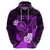 Personalised Hawaii State Motto Zip Hoodie Hawaiian Tribal Purple Hammerhead Shark LT05 - Polynesian Pride