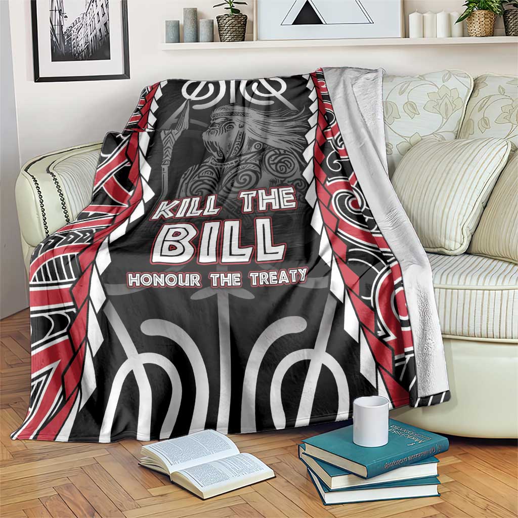 Aotearoa Waitangi Day Blanket Maori Warrior Tribal Tattoo LT05 Black - Polynesian Pride