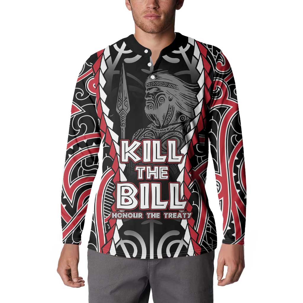 Aotearoa Waitangi Day Button Sweatshirt Maori Warrior Tribal Tattoo LT05 - Polynesian Pride
