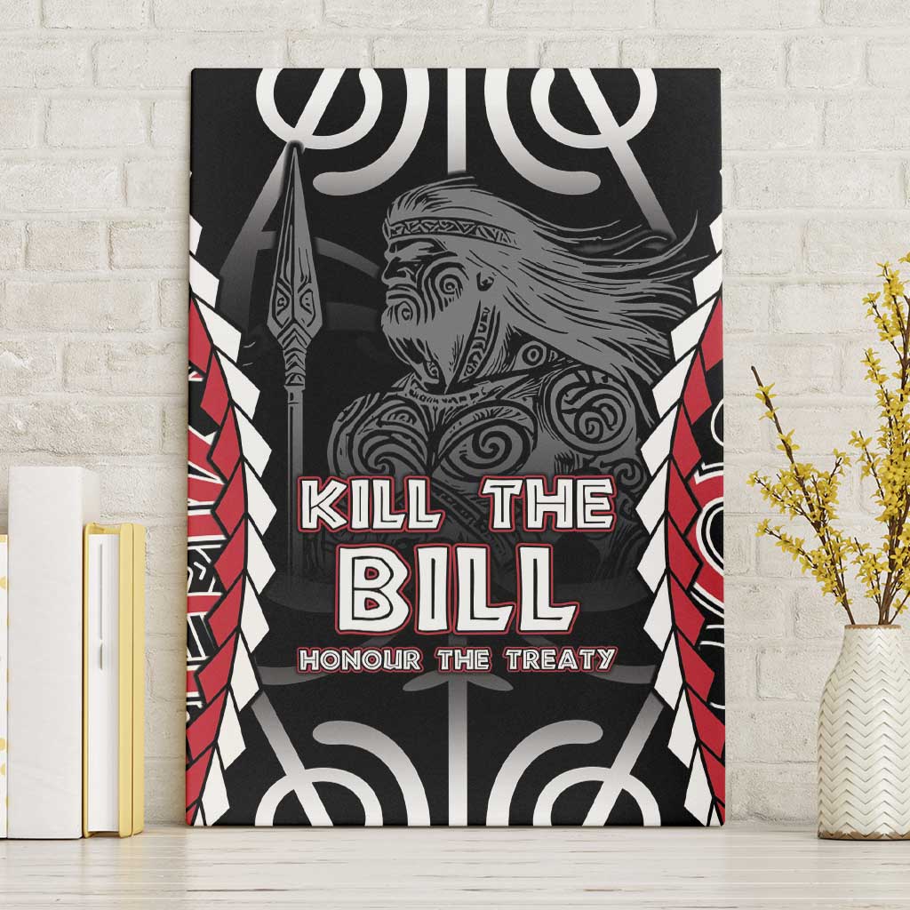 Aotearoa Waitangi Day Canvas Wall Art Maori Warrior Tribal Tattoo LT05 Without Frame Black - Polynesian Pride