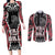 Aotearoa Waitangi Day Couples Matching Long Sleeve Bodycon Dress and Long Sleeve Button Shirt Maori Warrior Tribal Tattoo