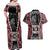 Aotearoa Waitangi Day Couples Matching Off Shoulder Maxi Dress and Hawaiian Shirt Maori Warrior Tribal Tattoo