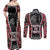 Aotearoa Waitangi Day Couples Matching Off Shoulder Maxi Dress and Long Sleeve Button Shirt Maori Warrior Tribal Tattoo