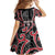 Aotearoa Waitangi Day Family Matching Off The Shoulder Long Sleeve Dress and Hawaiian Shirt Maori Warrior Tribal Tattoo