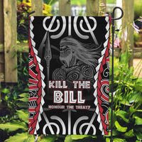 Aotearoa Waitangi Day Garden Flag Maori Warrior Tribal Tattoo LT05 Garden Flag Black - Polynesian Pride