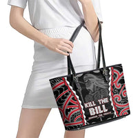 Aotearoa Waitangi Day Leather Tote Bag Maori Warrior Tribal Tattoo LT05 - Polynesian Pride