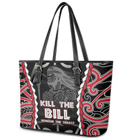 Aotearoa Waitangi Day Leather Tote Bag Maori Warrior Tribal Tattoo LT05 - Polynesian Pride