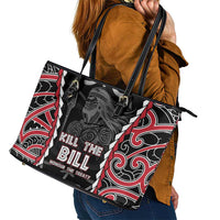 Aotearoa Waitangi Day Leather Tote Bag Maori Warrior Tribal Tattoo LT05 - Polynesian Pride