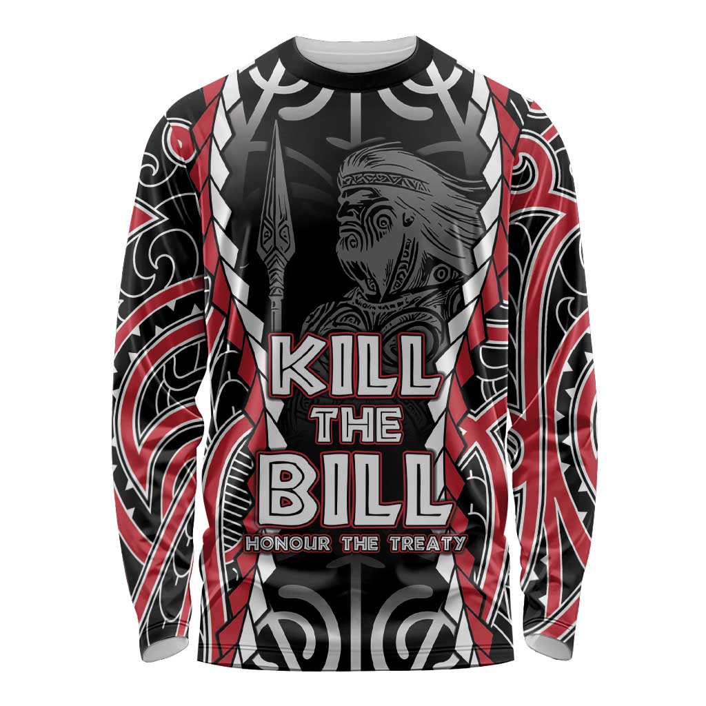 Aotearoa Waitangi Day Long Sleeve Shirt Maori Warrior Tribal Tattoo LT05 Unisex Black - Polynesian Pride