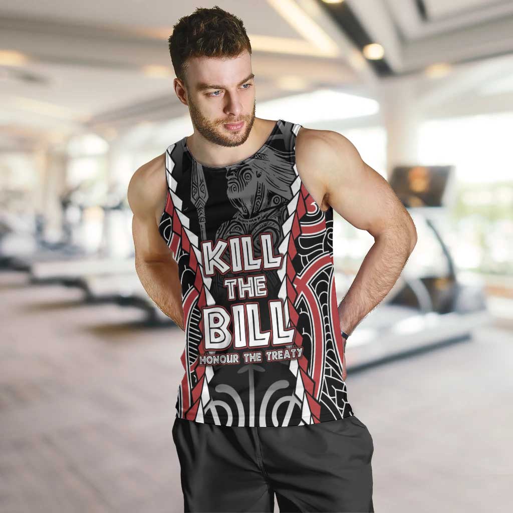 Aotearoa Waitangi Day Men Tank Top Maori Warrior Tribal Tattoo LT05 Black - Polynesian Pride