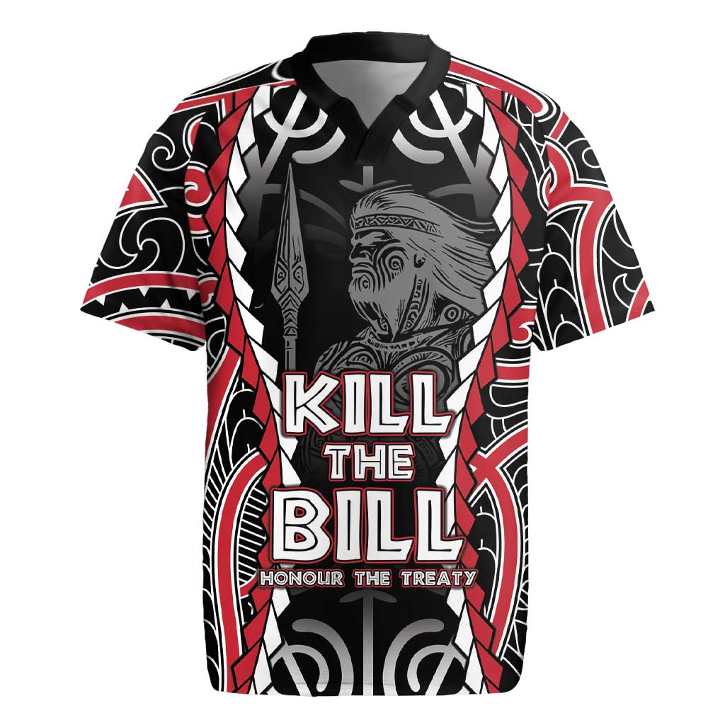Aotearoa Waitangi Day Rugby Jersey Maori Warrior Tribal Tattoo LT05 Black - Polynesian Pride