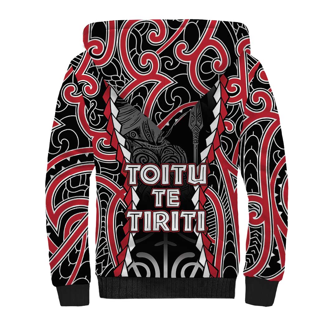 Aotearoa Waitangi Day Sherpa Hoodie Maori Warrior Tribal Tattoo LT05 - Polynesian Pride