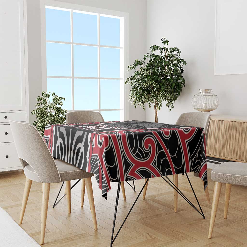 Aotearoa Waitangi Day Tablecloth Maori Warrior Tribal Tattoo LT05 - Polynesian Pride