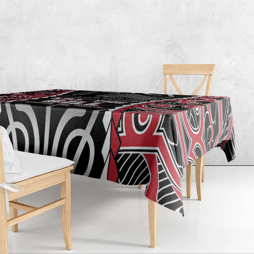 Aotearoa Waitangi Day Tablecloth Maori Warrior Tribal Tattoo LT05 - Polynesian Pride