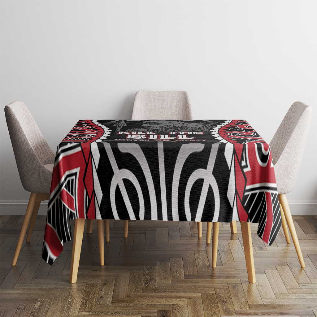 Aotearoa Waitangi Day Tablecloth Maori Warrior Tribal Tattoo LT05 - Polynesian Pride