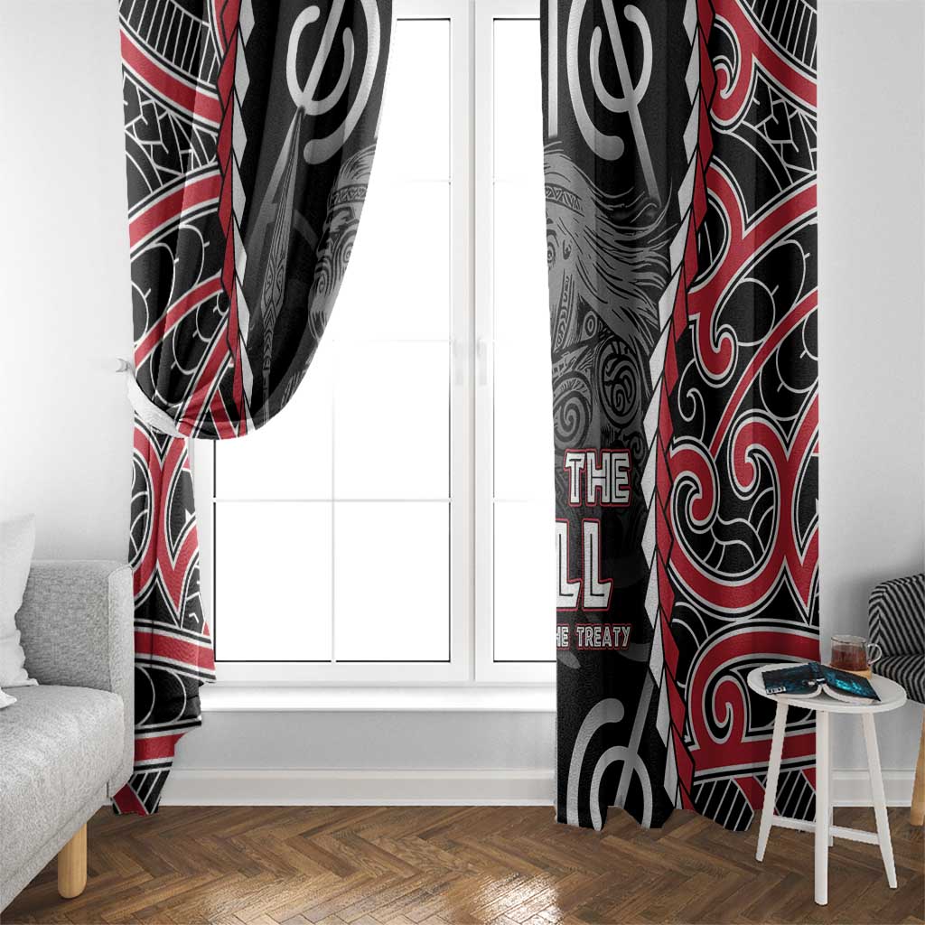 Aotearoa Waitangi Day Window Curtain Maori Warrior Tribal Tattoo LT05 - Polynesian Pride