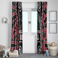 Aotearoa Waitangi Day Window Curtain Maori Warrior Tribal Tattoo LT05 - Polynesian Pride