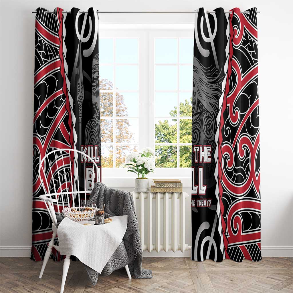 Aotearoa Waitangi Day Window Curtain Maori Warrior Tribal Tattoo LT05 - Polynesian Pride