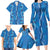 Hawaii Maile Lei Family Matching Long Sleeve Bodycon Dress and Hawaiian Shirt With Blue Monstera Pattern