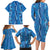 Hawaii Maile Lei Family Matching Long Sleeve Bodycon Dress and Hawaiian Shirt With Blue Monstera Pattern