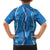 Hawaii Maile Lei Family Matching Off Shoulder Short Dress and Hawaiian Shirt With Blue Monstera Pattern