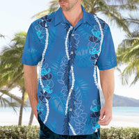 Hawaii Maile Lei Hawaiian Shirt With Blue Monstera Pattern LT05 - Polynesian Pride