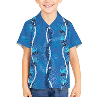 Hawaii Maile Lei Hawaiian Shirt With Blue Monstera Pattern LT05 - Polynesian Pride