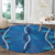 Hawaii Maile Lei Round Carpet With Blue Monstera Pattern