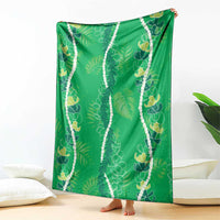 Hawaii Maile Lei Blanket With Green Monstera Pattern LT05 - Polynesian Pride